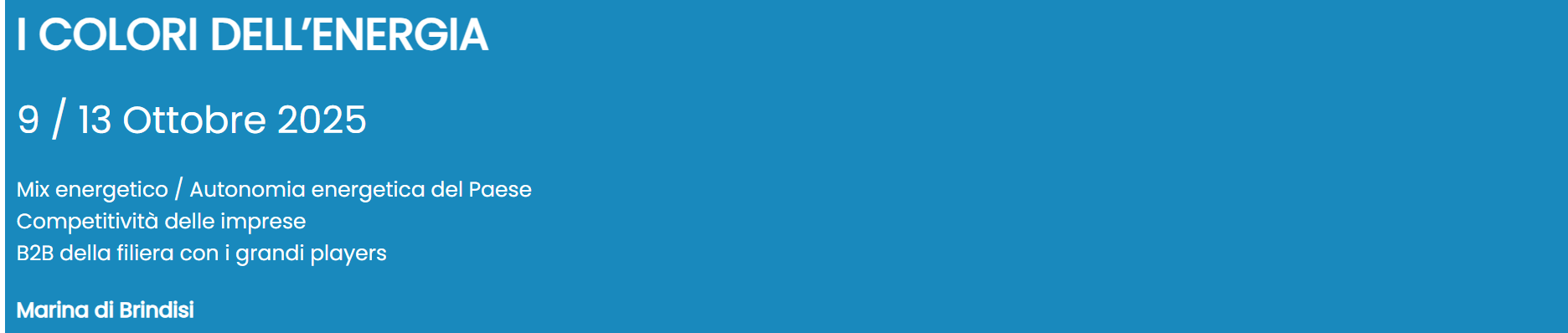 I Colori dell’Energia – Transition & Supply Chain